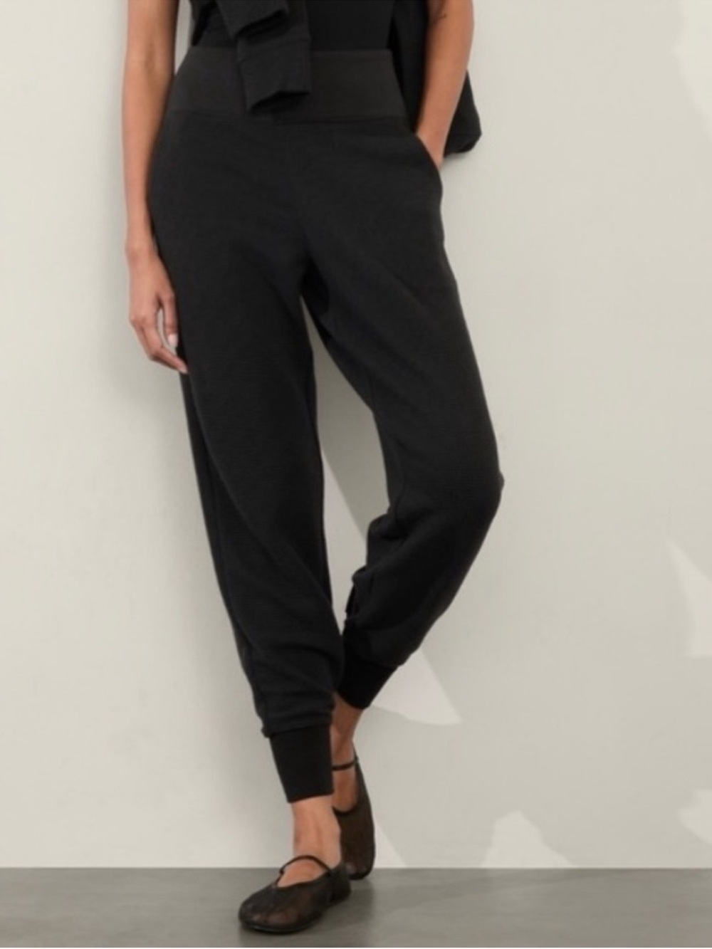 Athleta Coaster Luxe High Rise Jogger Pants Women’s Size M Waffle Knit Cozy